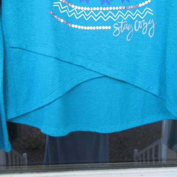 3/$12 SO polar bear cozy glitter graphic top w sequin XL 14 / 16 - Picture 8 of 17